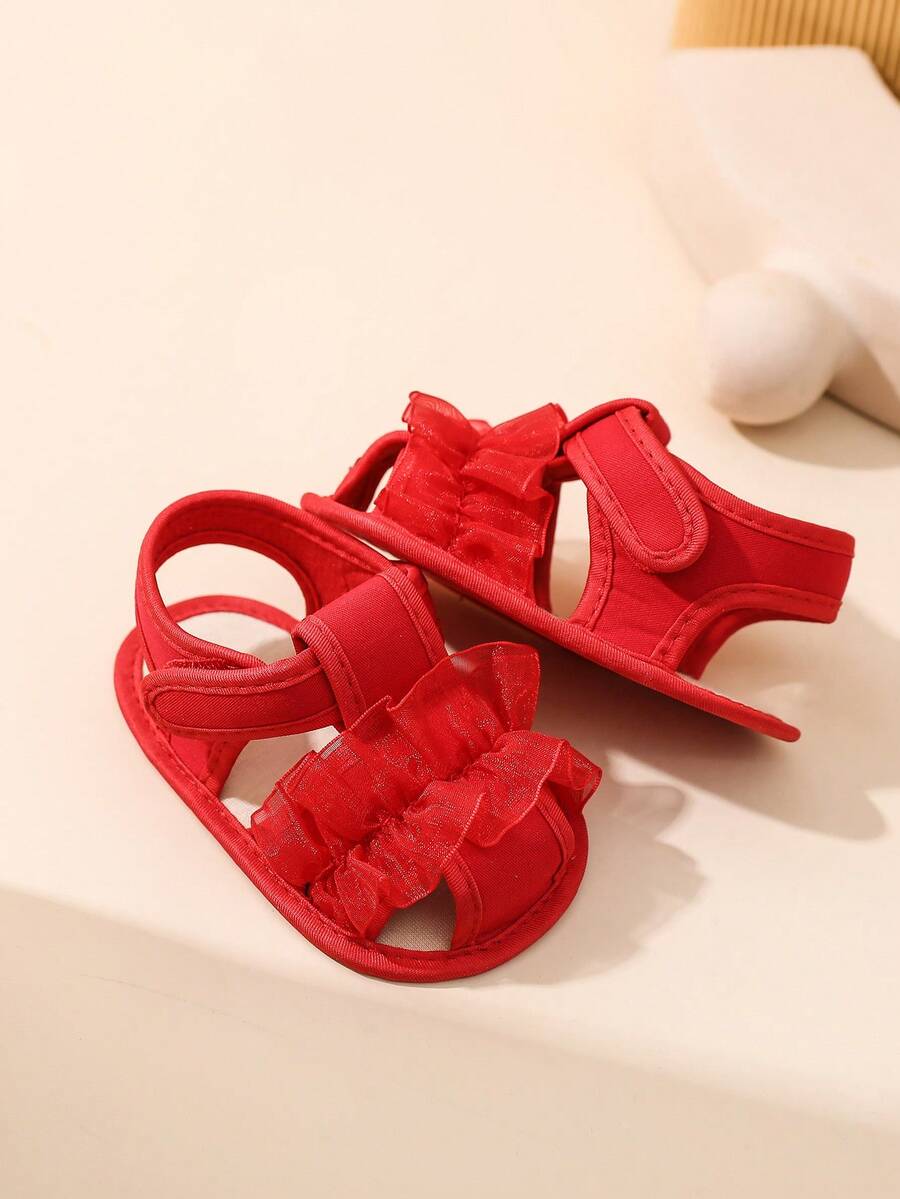 Baby First Walking Shoes 0-1 Year Old Lace Sandals - Red - View 1