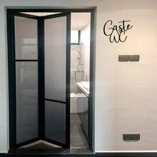 1 pièce Panneau acrylique "Gaste WC", décoration murale de toilette moderne noire. Signalisation de salle de bain autocollante pour maison, hôtel, bureau. Plaque de porte de salle de bain élégante, imperméable et facile à installer. Panneau de repérage de style ferme pour la zone des toilettes. - Toilettes Gaste - Voir 7