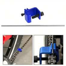 Herramienta de alineación de cadena de motocicleta - Ajuste rápido y preciso del piñón, de aleación de aluminio, adecuada para el mantenimiento de la cadena del vehículo - Azul/Rojo - Herramientas para enderezar cadenas - Ver 4