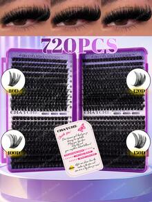 621 Series Synthetic Eyelash Set, 800/740/720 Pieces, D-Curl 10D+20D+30D+40D/50D+60D+80D+100D/80D+100D+120D+150D - Handmade High-Quality D-Curl Synthetic Eyelashes, Natural Curl, Personalized Eyelash Set - Reusable, Lightweight And Easy-To-Use Eyelashes, Eyelash Extension, Natural Lashes, Extra-Long Eyelash Extension - D - 查看 2