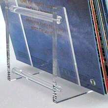 Clear Vinyl Record Stand Holder For Desktop Album Storage, Acrylic Vinyl Record Shlef Display 25 LPs - White - View 5
