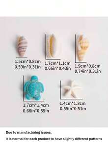 20pcs/Set Summer Beach Party Decorations, Including Turquoise, Turtle, Starfish, Seashell And Other Natural Marine Elements, Essential Materials For Crafting And Home Decor, Can Create Unique Ocean-Themed Party Atmosphere, Suitable For Making Jewelry Accessories Such As Bracelets, Necklaces, Earrings - Multicolor - View 3