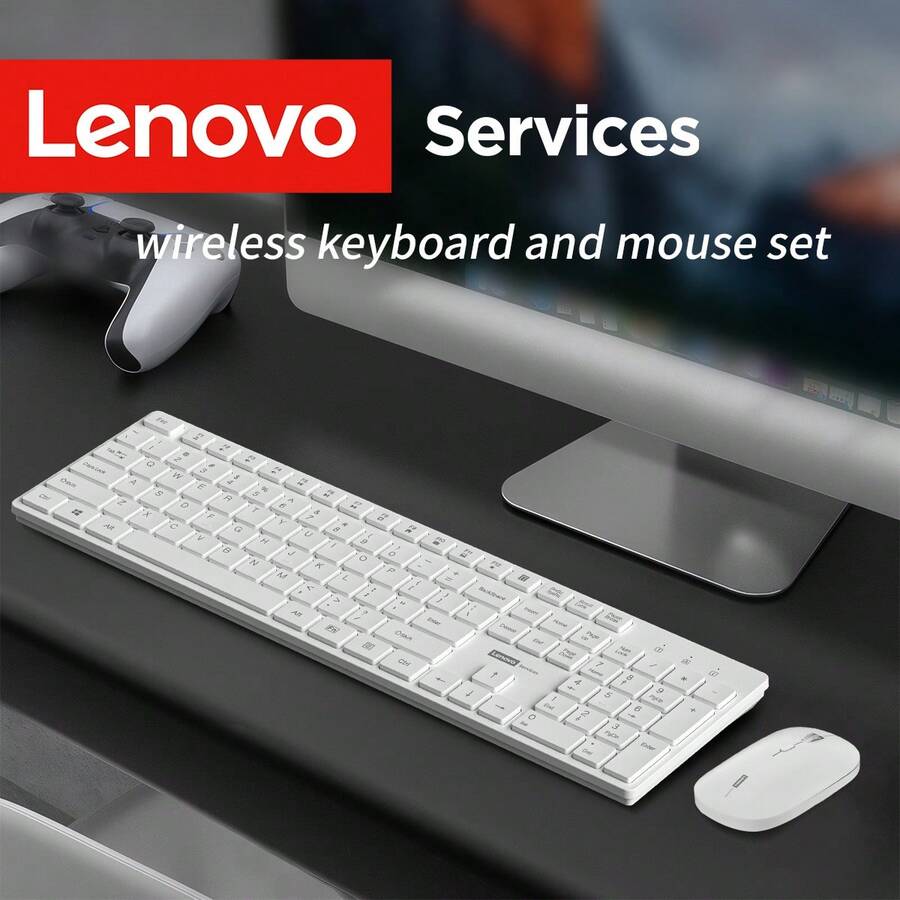 Lenovo High-Quality Wireless Keyboard And Mouse Set, 2.4G Stable Connection, Low Latency, Long Battery Life, Silent Mouse, Multi-Device Compatible - View 1