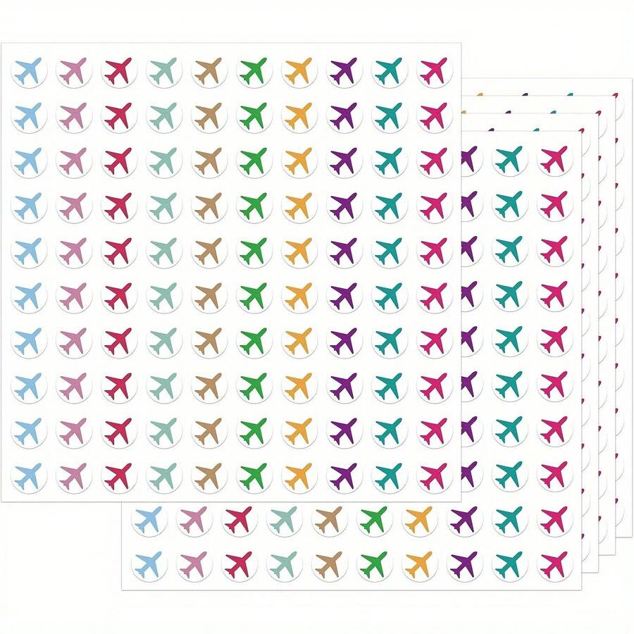 1000pcs Mini Colorful Airplane Stickers, Location Marking Stickers For Teachers, Parents, Schools, Learning, Error Marking, Training, Handmade Labels, Back To School Decorative Stickers, Reward Stickers, Gift Stationery Stickers Scrapbook Supplies Scrapbooking - Cartoon - View 1