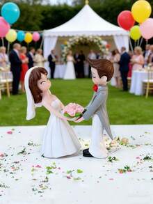 20/4/2件樹脂情侶雕像，非常適合新娘派對、婚禮、婚禮場地裝飾、新娘派對裝飾和婚禮派對禮物。它們是婚禮派對禮物和儀式的絕佳選擇。 - 均碼 - 查看 10