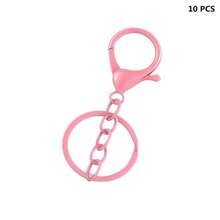 5/10/20/30/50 piezas Mosquetón de metal con cadena, llavero giratorio de resorte adecuado para manualidades DIY, fabricación de llaveros, regalo para hombres y mujeres - llavero - Ver 42
