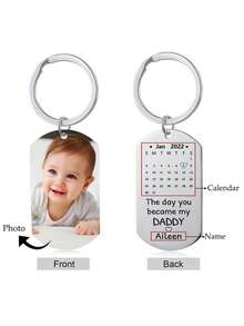 Personalized Newborn Baby Photo Keychain, Gift For New Moms, First Mother's Day Gift - Silver - View 4