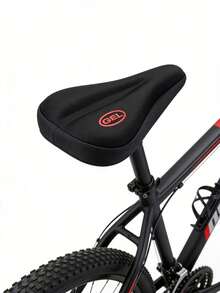 1pc Extra Large & Wide Bicycle Silicone Seat Cover, Thickened Mountain/Electric Bike Saddle Cushion - Black - View 2