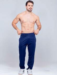 Kit Of 2 Men's Slim Fit Dry Fit Sports Pants For Gym And Workout - 藏蓝色 - 查看 9