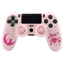 Bộ 4 ốp bảo vệ tay cầm chơi game hình trái tim mèo trăng khuyết, RALAN (1 ốp bảo vệ tay cầm + 2 nắp bọc ngón cái tùy chỉnh) - Xem 2