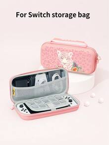 Pink Leopard Print Protective Case, Compatible With New Switch 2 (2025), Switch NS/Switch OLED/Lite, Accessories For Switch 2 Console, Full Set Package, Storage Pouch With Card Slots, Switch Protective Cover, Romantic Gift For Switch Players, Gift For Kids / Gift For Family - Multicolor - View 7