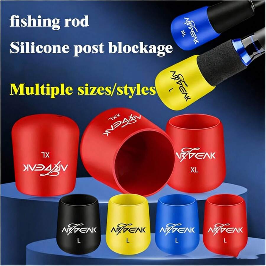 Assorted Fishing Rod Butt Pads, Rod Seat Pads, Rod Protective Sleeves, Rod Butt Caps, Rod Holder Shock-Absorbing Silicone Rod Grip Caps, Mixed Colors - Prevent Wear And Vibration Damage, Random Color
