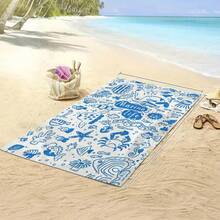 1pc Cartoon Marine Life Printed Beach Towel, Soft Microfiber Quick Dry Towel, Ideal Summer Gift For Family And Friends, Essential For Beach, Pool, Camping, Travel - Multicolor - View 5