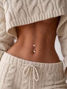 1pc 925 Sterling Silver Ball Belly Button Ring, Short Bar Style Navel Piercing Jewelry, Gift For Women - Navel Nails - View 9