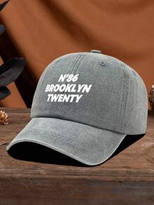 1pc Unisex Outdoor Casual Fashion Sports Retro N86 BROOKLYN TWENTY Graphic Adjustable Baseball Cap, Suitable For Spring/Summer, Versatile For Daily Wear, Camping, Fishing, Black & Multi-Color - Water-washed Baseball - View 9