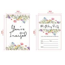 Bộ 1/3/5 thiệp mời sinh nhật chủ đề hoa dại kèm phong bì, phù hợp cho tiệc sinh nhật chủ đề hoa dại mùa xuân/hè, nội dung có thể tùy chỉnh. - A - Xem 7