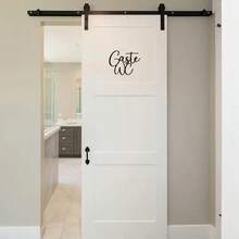 1 pièce Panneau acrylique "Gaste WC", décoration murale de toilette moderne noire. Signalisation de salle de bain autocollante pour maison, hôtel, bureau. Plaque de porte de salle de bain élégante, imperméable et facile à installer. Panneau de repérage de style ferme pour la zone des toilettes. - Toilettes Gaste - Voir 8