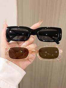 2pcs Y2K Style Round Frame Eyeglasses, Cute & Retro For Daily Wear And Beach, Unisex - Multicolor - View 2