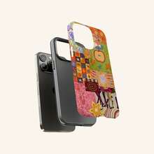 Una elegante funda para teléfono que no incluye cordón ni soporte. Funda para teléfono a la moda con os de collage a prueba de golpes, diseño vintage, interesante y artístico de mariquita y collage floral, compatible con 17 16 15 14 Pro Plus 13 12 11. Regalo de primavera, cumpleaños. - Multicolor 2 - Ver 3
