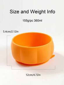 1 Baby Silicone Material Pumpkin Shaped Large Capacity Cute Style Feeding Bowl Suitable For Daily Independent Feeding Of Babies - Multicolor - View 4