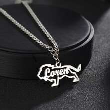 1 Mặt dây chuyền hình sư tử thời trang nam, khắc tên cá nhân, dây chuyền nam tùy chỉnh tên bạn trai/chồng/bố, dây xích kiểu bằng thép không gỉ, dây có thể điều chỉnh độ dài, món quà lưu niệm hoàn hảo cho gia đình và bạn bè, quà tặng Ngày của Cha, quà tặng Lễ Phục Sinh. - Nhiều màu - Xem 4