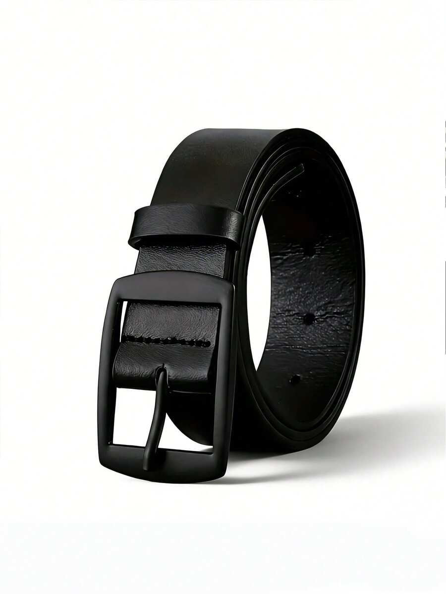 1pc Electroplated Buckle Versatile Men's Belt - Black - View 1