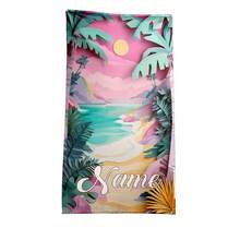 1 pieza Toalla de playa personalizable - Material de microfibra súper suave, secado rápido, anti-arena, 10 opciones de texto personalizado - Adecuado para playa, viaje, camping, natación - Excelente opción de regalo - Multicolor - Ver 7