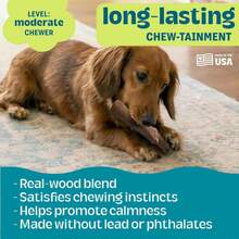 Pupstages Dogwood Dog Chew Toy U2013 Real-Wood Blend, Natural Flavor &Amp; Texture, Moderate Chewers, Small, 5.4" - MàuA - Xem 3