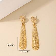 一对复古合金水滴形和圆形几何耳环，节日礼物和日常佩戴皆宜，女士 - 合金耳環 - 查看 6