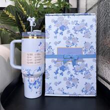 Limited Edition 40oz Insulated Tumbler With Lid And Straws Stainless Steel Coffee Tumbler With Handle Vacuum Leak Proof Coffee Cup - 粉紅色禮品盒 - 查看 2
