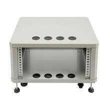 ZhdnBhnos 6U Audio Rack On Wheels, Studio Equipment Rack With 4 Casters (2 Locking), 35.27lbs Steel Rolling Server Rack For AV, Hi-Fi, Network, Computer Gear, Ventilation Holes & Cable Ports (Grey) - Variant,4 - View 7