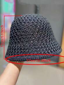 1 chiếc mũ chống nắng mùa xuân hè khoét lỗ, kiểu mũ xô Bohemian, và mũ len rộng vành thoáng khí. Chống tia UV, thời trang đa chức năng, giúp khuôn mặt trông nhỏ hơn. - Nhiều màu - Xem 3