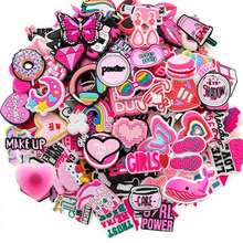 Random 10-200 Pink Series DIY Shoe Charms, Suitable For Keychains, Sandals, Beach Bags, Etc., PVC Material, Fit For Clogs And Other Shoe Styles, High-Quality Popular Decorative Accessories, Perfect Gift For Christmas, Birthday, Party And Other Occasions - Multicolor - View 12