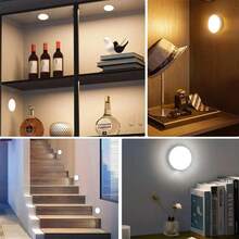 1pc Wireless Motion Sensor Wall Light, Rechargeable Night Light, Automatic On/Off In Dark, For Kitchen, Bedroom, Living Room, Hallway, Decor - Multicolor - View 7