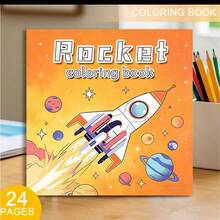 1 Book Space Rocket Coloring Book 24 Sheets (120gsm Thick Paper) Upgraded Deluxe Edition (Suitable For Easter, Thanksgiving, Christmas, New Year And Valentine's Day Gifts) - Single Piece - View 1