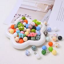38pcs Funny Dinosaur Silicone Bead Set, Colorful 3D Dinosaur Animal Beads, DIY Creative Bracelets, Necklaces, Bag Charms, Keychains And Craft Decorations - Multicolor - View 4