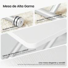 Extendable And Extendable Table, Functional Coffee Table For Kitchen, Dining Room, Living Room, Desk, Suitable For Dining Room With Small Space, Living Room, Kitchen, Study - White - View 4