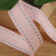 Double-Sided Wavy Edged Dotted Grooved Ribbon, DIY Hair Accessories, Flower Packaging, Clothing, Hat, Bow Decoration - Multicolor - View 24
