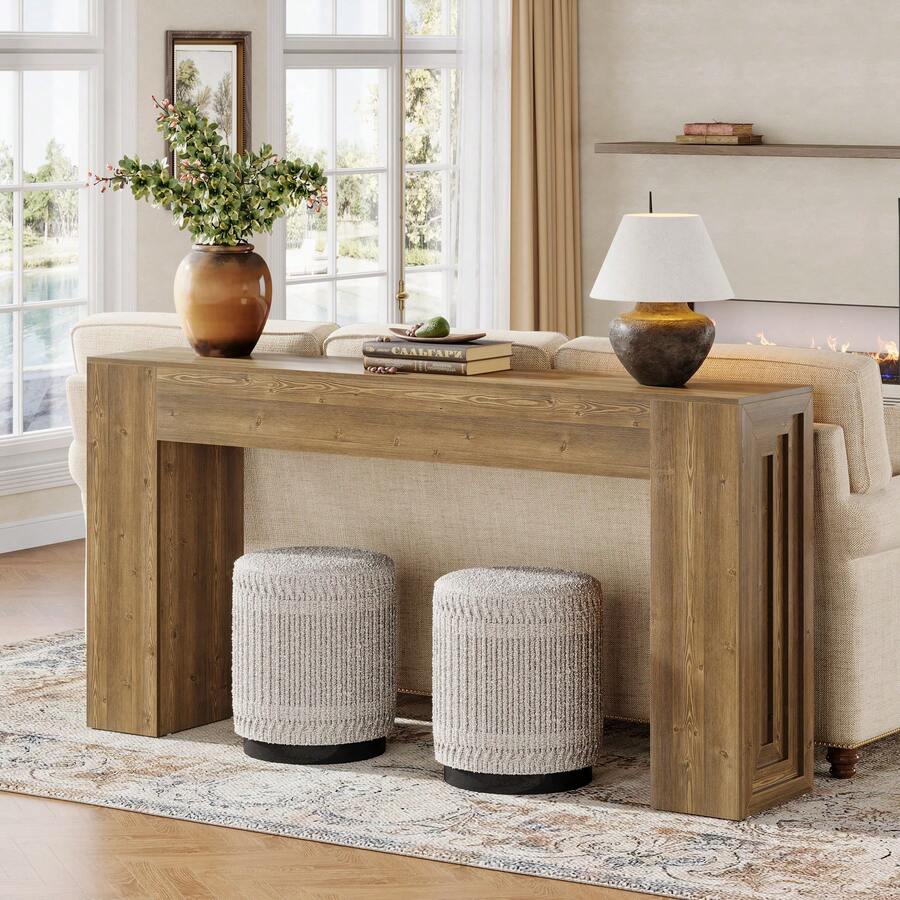 Tribesigns 160 Cm Entryway Console Table, Narrow Long Sofa Table Behind Couch For Living Room, Hallway, Entrance, Foyer - Brown - View 1