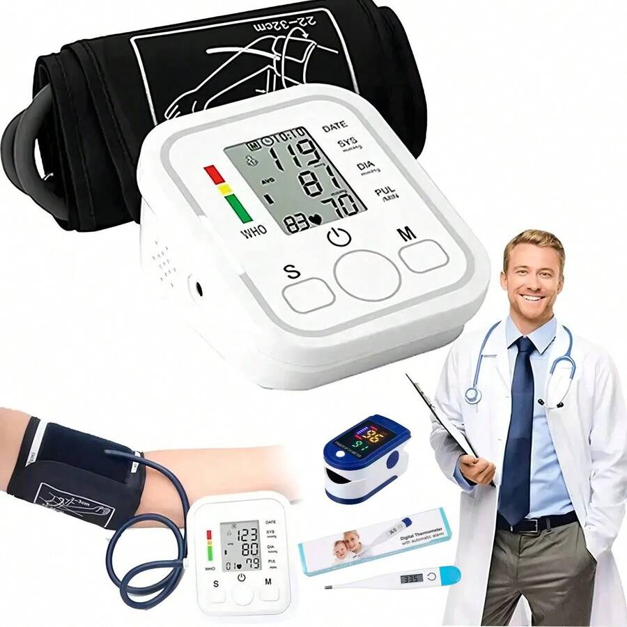 Kit 3 Electronic Blood Pressure Monitor With USB Charging White_ - ALPS-GRAY - View 1