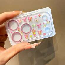 仙女蝴蝶花束镜头膜+贴纸手机镜头改装神器，适用于苹果17 Pro/17 Pro Max，防水、防摔、防刮 - 粉圈鏡頭膜+蝴蝶結貼紙 - 查看 4