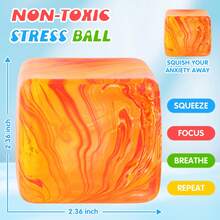 Fidget Toys Squishy Stress Cube, Stress Balls For Kids Adults Squishies Stress Relief, Ice Squishy Cube Sugar Balls, Sensory Toys For Kids With Autism, Fidgets For Classroom Prize Toys (Pink) - 紫色 - 查看 3