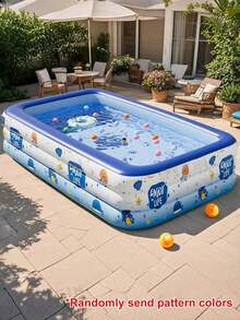 1 pieza Piscina inflable grande, adecuada para uso en el patio y el hogar, colores vibrantes - A - Ver 3