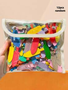 12件套多巴胺发夹套装，刘海发夹，满足日常发型需求 - 适合女性和女孩，适合日常佩戴、校园、摄影、派对等场合，打造吸睛发型，夏季、假期、旅行必备 - 彩色 - 查看 12