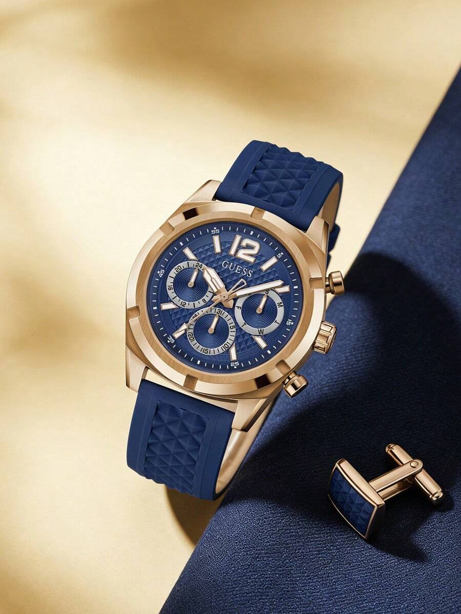 Đồng hồ đeo tay thời trang GUESS Essential Business Wear: Thép không gỉ GW0729G3 - Màu xanh lam - Xem 1