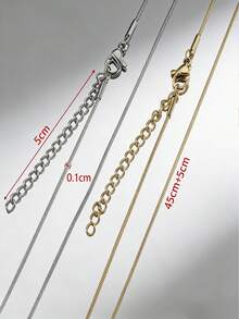 Bộ 5 dây chuyền mắt xích hình rắn bằng thép không gỉ thời trang, có khóa càng cua và dây nối dài, thích hợp để tự làm trang sức, dây chuyền bán thành phẩm. - chuỗi rắn - Xem 3