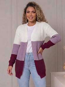 Women's Kimono, Premium Modal Knit Fabric, Comfortable, Long Sleeves, Elegant, Lightweight, Versatile, , Autumn/Winter Fashion - 葡萄酒/紫丁香 - 查看 1