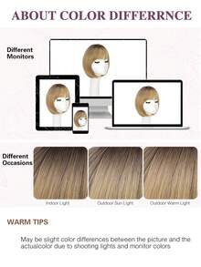 nimoki 360° Seamless Bangs Hair Topper, Elegant Synthetic Hair Piece, Lightweight & Fluffy, Adds Volume, Suitable For Daily Use By Men & Women, Halloween - Multicolor - View 9