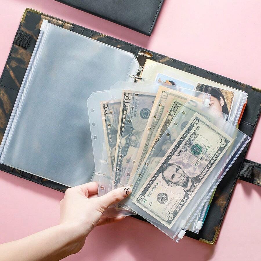 Túi nhựa PVC trong suốt, Sổ kế hoạch A6, Túi đựng đồ A5 có khóa kéo, Túi đựng tài liệu, Sổ ngân sách, Hộp đựng danh thiếp, Túi đựng giấy tờ rời A4 - Túi đựng giấy rời trong suốt - Xem 1