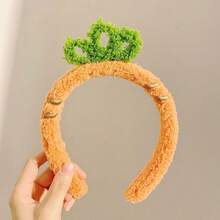 1 pezzo Fascia per capelli creativa e carina a forma di carota, accessorio per capelli divertente con ciuffo di erba in peluche super adorabile, adatto per estate, vacanze, viaggi, festival, feste - Multicolore - Visualizzare 1